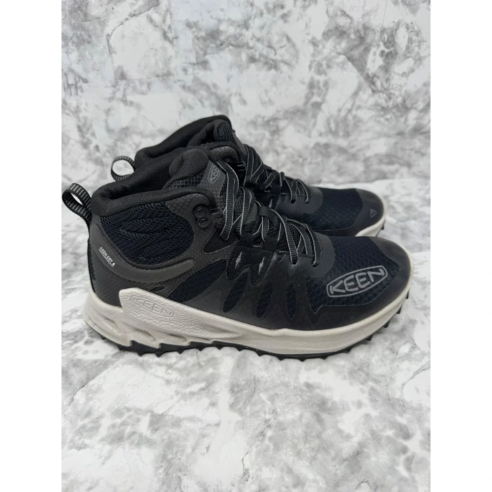 KEEN NXIS EVO Mid Waterproof Hiking Boots Mens 9 Black Magnet 1028034 Trail Shoe